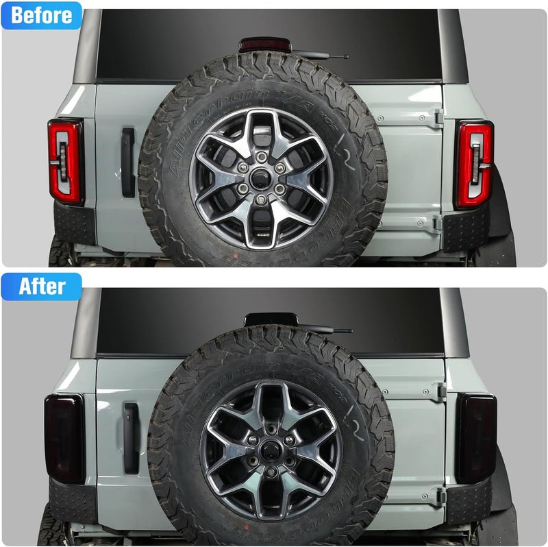 LitMiRaCle Tail Light Covers & 3rd Brake Light Cover for Bronco 2021+ Badlands/Outer Banks/Wildtrak/Heritage Limited/Everglades 2/4 Doors(Only LED Light), Not for Base/Big Bend/Black Diamond/Raptor - Image 3